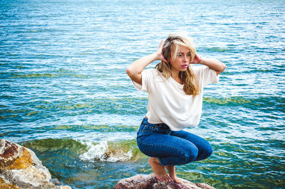 Young woman at beach