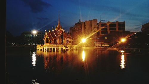 View of river with buildings in background