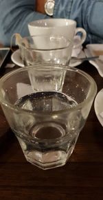 Close-up of water in glass on table