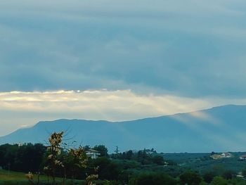 Scenic view of mountains against sky