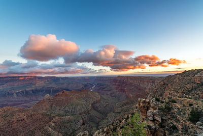 Scenic view of landscape at grand canyon national park during sunset