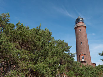 Low angle view of lighthouse against sky