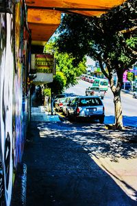 Cars on street in city