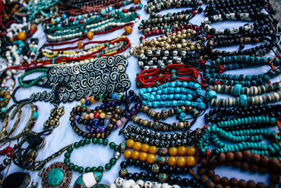 Full frame shot of multi colored handcrafts for sale in market