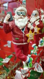 Close-up of christmas decorations for sale