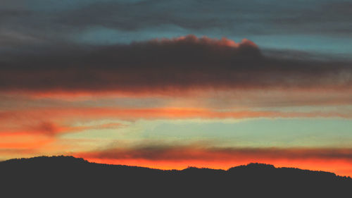 Scenic view of dramatic sky during sunset