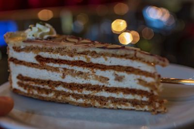 Close-up of cake on table
