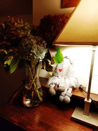 Close-up of vase on table at home