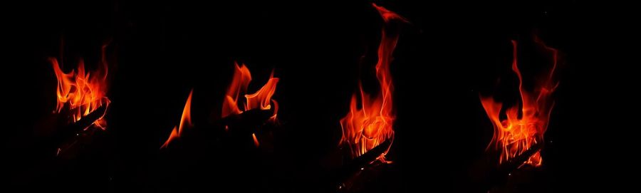 Full frame shot of fire in the dark