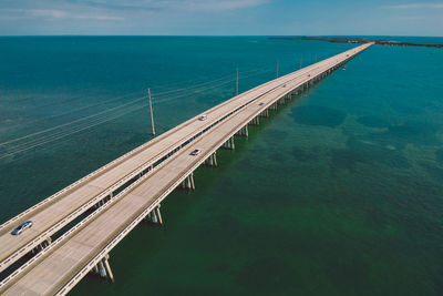 High angle view of sea against sky