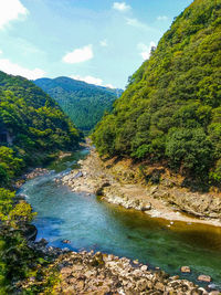 Scenic view of mountain range