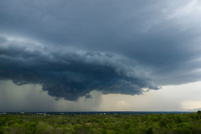 Storm clouds over landscape