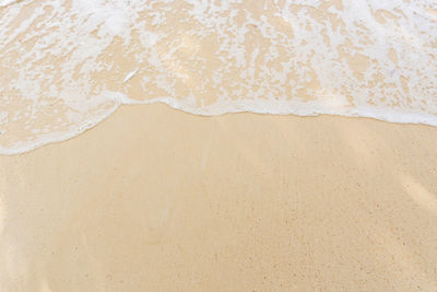 High angle view of sand on beach