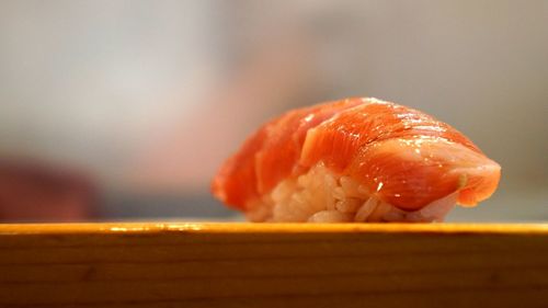 Close-up of sushi in plate