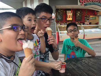 Friends eating ice cream