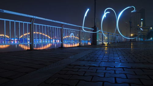 Illuminated city at night