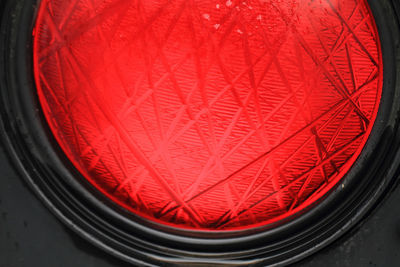 High angle view of red umbrella