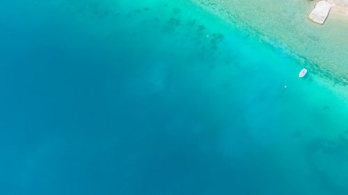 High angle view of person swimming in pool