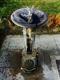 Close-up of water on metal