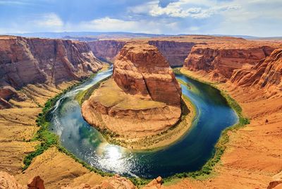 High angle view of river