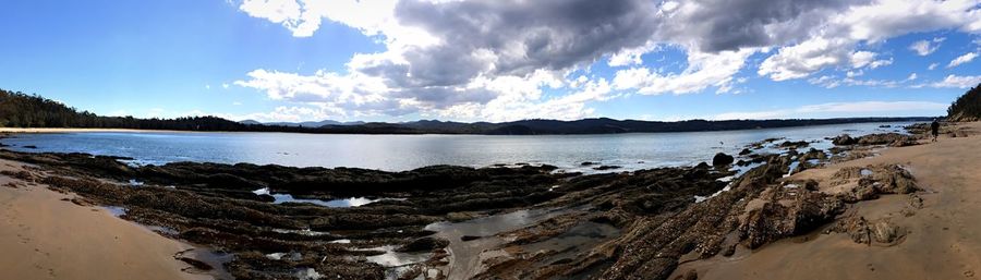 Panoramic view of beach against sky