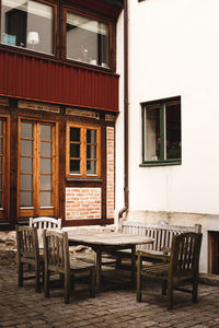 A place to relax and to dine in an old inner courtyard. centuries old building with brick and wood. 