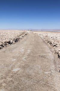 Scenic view of road against clear sky