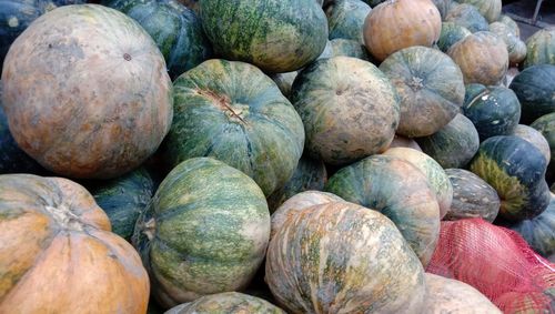 Full frame shot of pumpkins at market