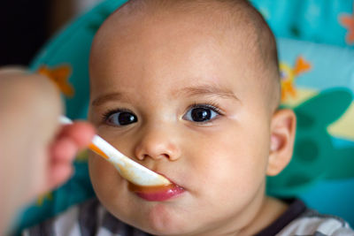 Close-up portrait of cute boy