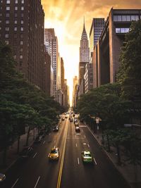 Cars moving on road in city