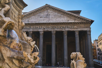 Low angle view of statue of historical building