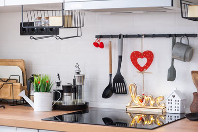 Kitchen utensils on table