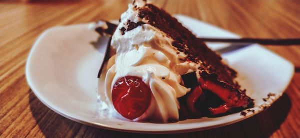 Close-up of ice cream in plate