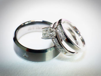 Close-up of wedding rings