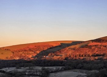 Scenic view of landscape against clear sky