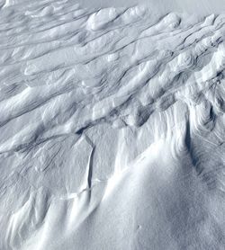 Full frame shot of snow covered land schneewehe 