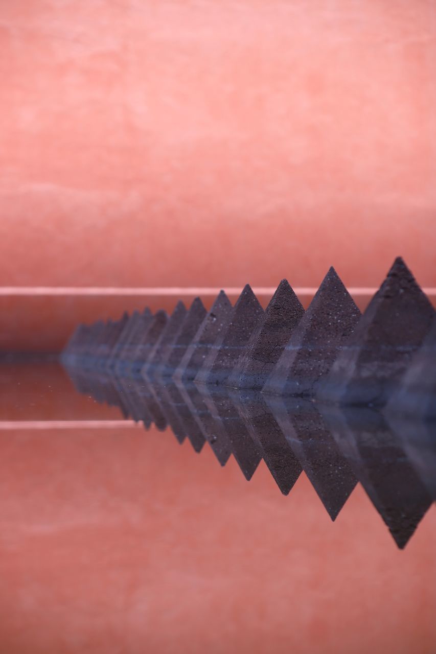 no people, close-up, pattern, metal, selective focus, day, reflection, in a row, red, nature, indoors, pink color, repetition, security, studio shot, communication, colored background, protection