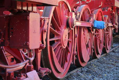 Close-up of red wheel