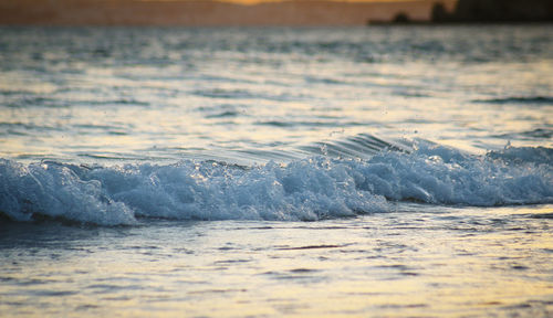 Waves rushing towards shore