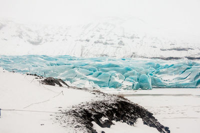 Scenic view of sea during winter