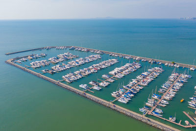 High angle view of sea against sky