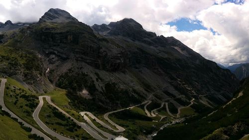 Scenic view of stelvio pass