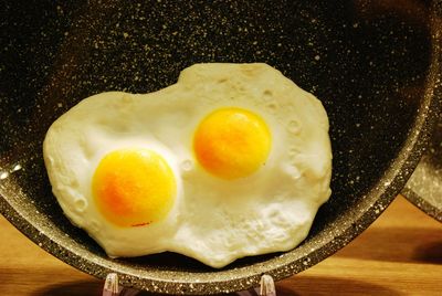 High angle view of breakfast on table