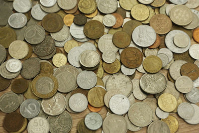 Full frame shot of coins