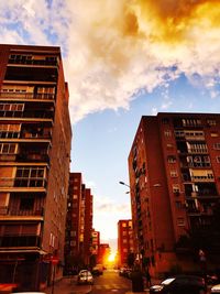 View of city at sunset