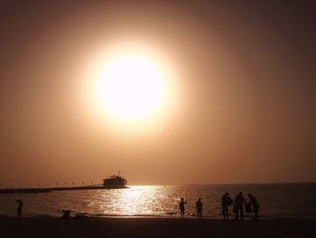 Scenic view of sea at sunset