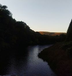 Scenic view of river against clear sky