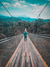 This photo was taken in the tourist area of the bridge there mountain area sukabumi indonesia.