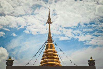 Low angle view of temple against sky