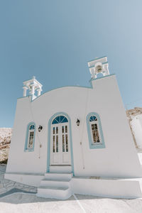 Low angle view of church against clear sky